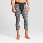 Men's Camo Print Cropped Compression Tight Leggings - C9 Champion Black Heather