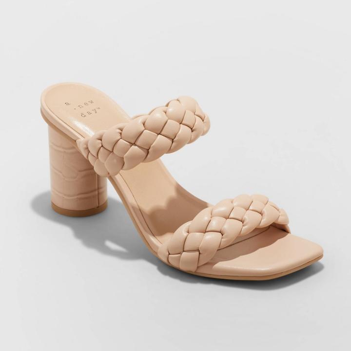 Women's Basil Mule Heels - A New Day Beige