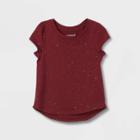 Toddler Girls' Sparkle Short Sleeve T-shirt - Cat & Jack Red