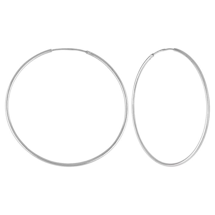 Target Women's Endless Hoop Earrings In Sterling Silver - Silver (40mm),