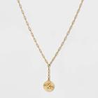 14k Gold Plated Initial 'k' Pendant Chain Necklace - A New Day Gold