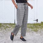 Women's Plaid Ankle Length Pants - A New Day Charcoal Gray