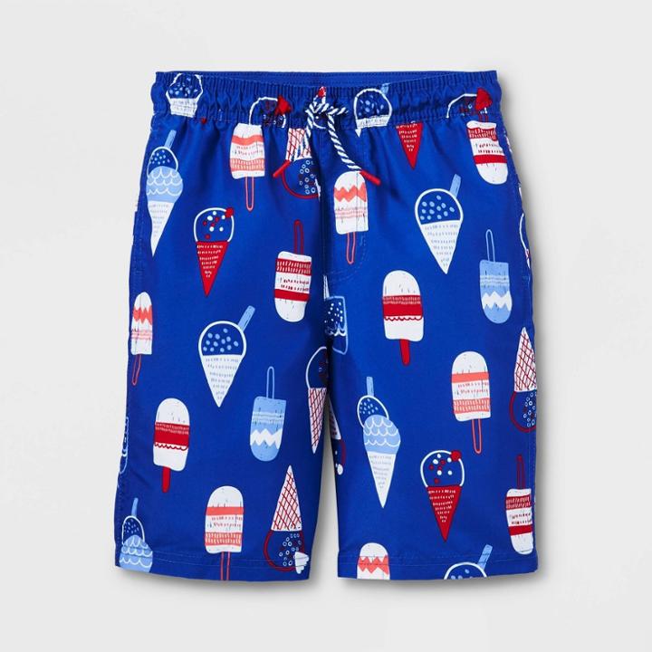Boys' Americana Ice Cream Swim Trunks - Cat & Jack Xs, Ivory/white