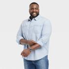 Men's Big & Tall Denim Long Sleeve Button-down Shirt - Goodfellow & Co Light Wash 4xl,