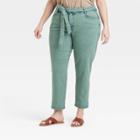 Women's Plus Size Mid-rise Tapered Jeans - Ava & Viv Green