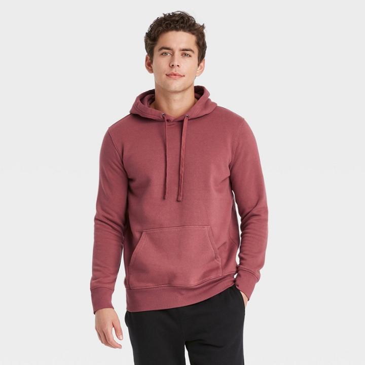 Men's Standard Fit Hooded Sweatshirt - Goodfellow & Co Rubine