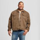 Men's Big & Tall Trucker Denim Jacket Tavex Dynasty Kluber Without Sherpa Lining - Goodfellow & Co Olive Green