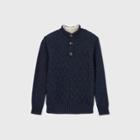 Boys' Holiday Cable Knit Mock Neck Sweater - Cat & Jack Navy