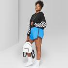 Women's Plus Size Side Striped Sporty Shorts - Wild Fable Blue/black