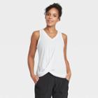 Women's Twist-front Ribbed Tank Top - All In Motion White