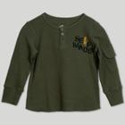 Afton Street Toddler Boys' Long Sleeve Henley - Green