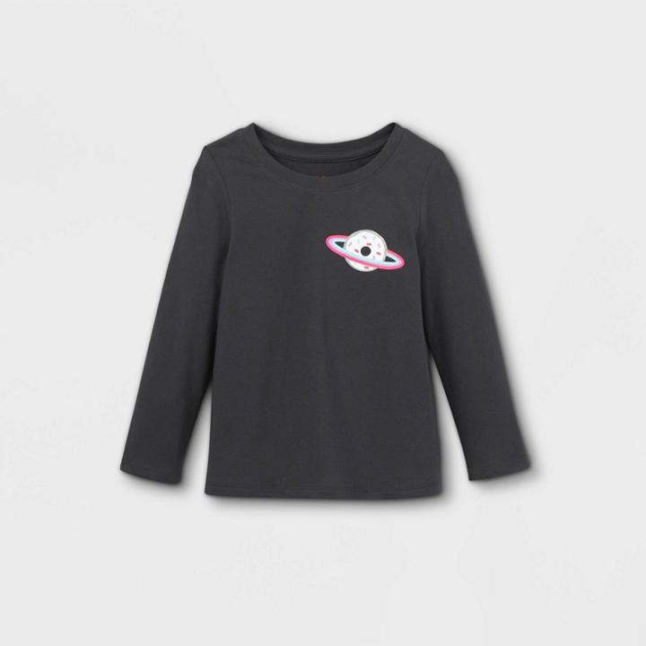 Toddler Girls' Space Donut Long Sleeve Graphic T-shirt - Cat & Jack Dark Gray