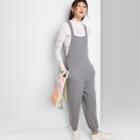 Women's Sleeveless Square Neck Knit Jumpsuit - Wild Fable Heather Gray Xs, Women's, Grey Grey
