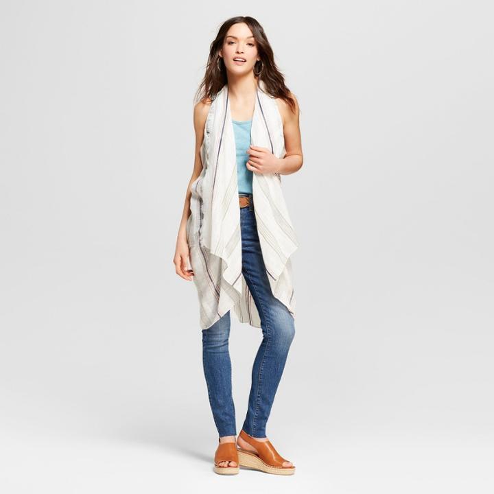 Women's Striped Vest Kimono Jackets - Universal Thread Cream (ivory)