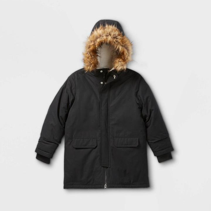 Girls' Hooded Parka Jacket - Cat & Jack Black