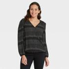 Women's Striped Long Sleeve Top - Knox Rose Black