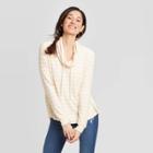 Women's Striped Long Sleeve Cowl Neck Blouse - Knox Rose Taupe Xs, Women's, Beige