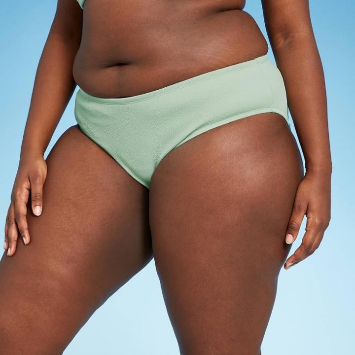 Juniors' Plus Size Textured Hipster Bikini Bottom - Xhilaration Light