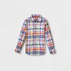Boys' Woven Long Sleeve Button-down Shirt - Cat & Jack Blue/purple
