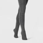 Women's Cable Fleece Lined Tights - A New Day Charcoal Heather