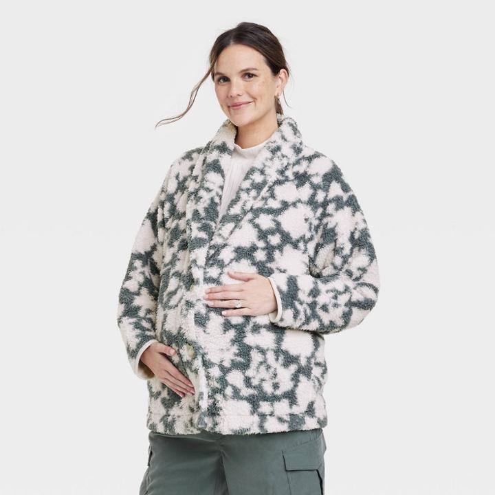 The Nines By Hatch Sherpa Maternity Cardigan Floral
