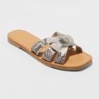 Women's Kyra Faux Leather Woven Slide Sandals - Universal Thread