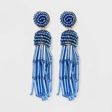 Sugarfix By Baublebar Beaded Tassel Statement Earrings - Blue