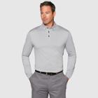 Jack Nicklaus Men's Long Sleeve Golf Polo Shirt - Light Gray Heather