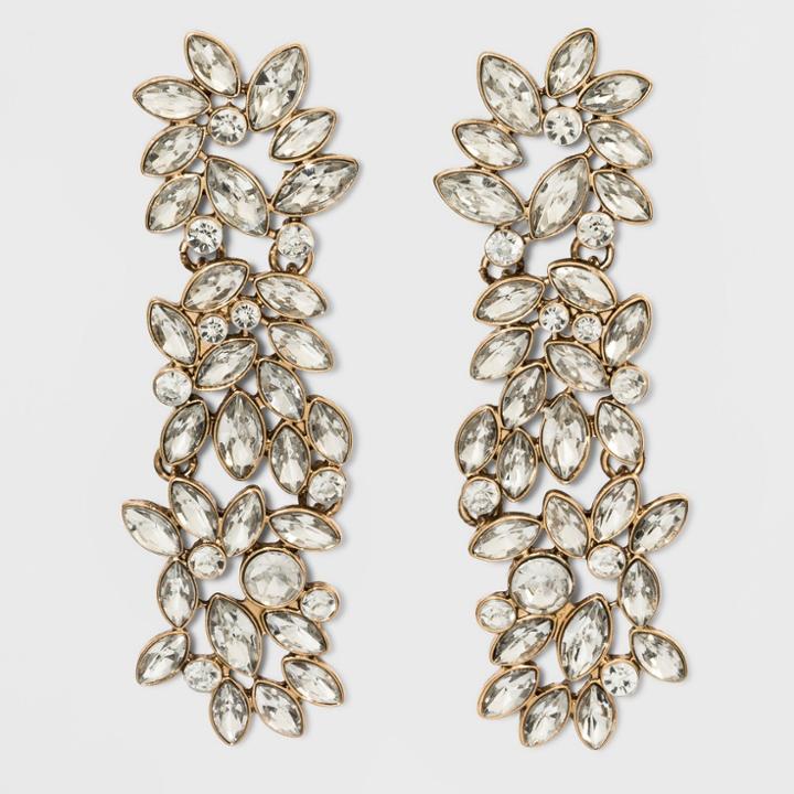 Sugarfix By Baublebar Elegant Crystal Drop Earrings - Clear, Girl's