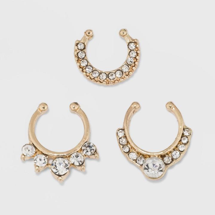 Stone Detail Septum Ring - Wild Fable Gold