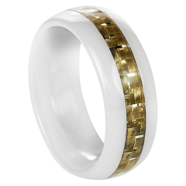 Men's Daxx Carbon Fiber Inlay Band In Ceramic - Green