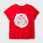 Shinsung Tongsang Women's Plus Size Santa's Fan Club Graphic T-shirt - Red