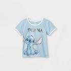 Toddler Girls' Disney Stitch Ohana Short Sleeve Graphic T-shirt - Blue 2t - Disney