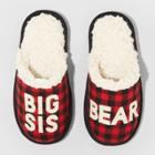 Girls' Family Sleep Big Sis Bear Slippers - Wondershop Red