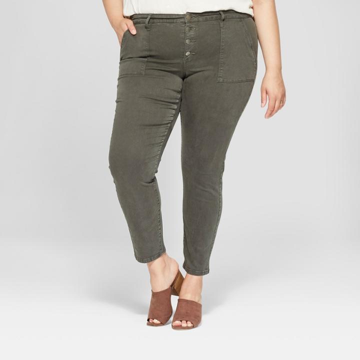 Women's Plus Size Utility Skinny Jeans - Universal Thread Green
