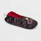 Women's Harry Potter Microsuede Slipper Socks With Embroidery And Grippers - Black