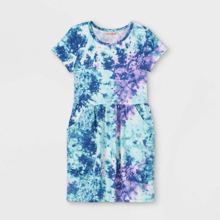Girls' Printed Jersey Short Sleeve Knit Dress - Cat & Jack
