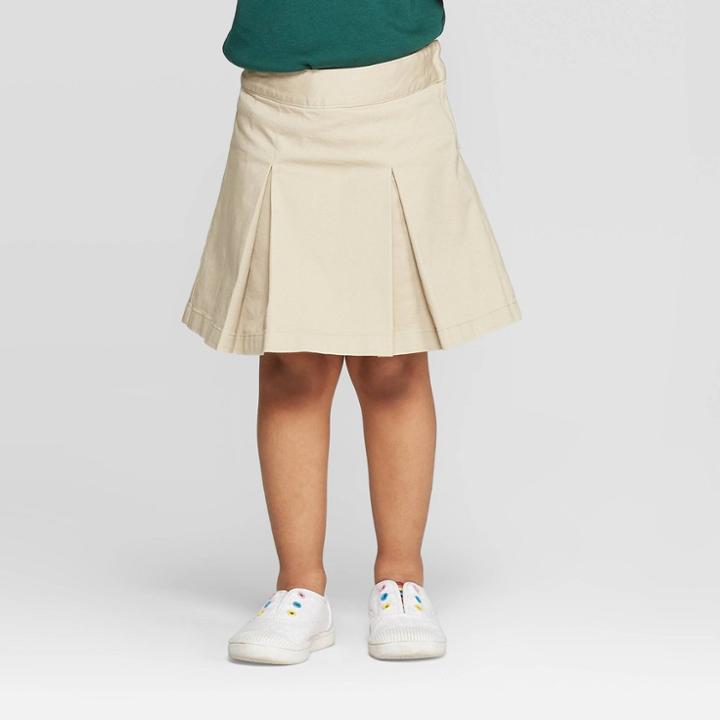 Toddler Girls' Uniform Pleated Skort - Cat & Jack Khaki (green)