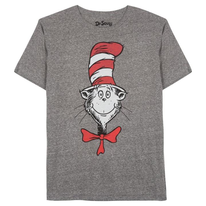Dr. Seuss Men's Cat In The Hat T-shirt Charcoal