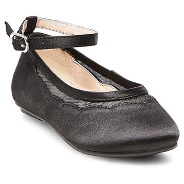 Toddler Girls' Jamie Satin Ballet Flats - Tevolio Black