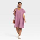Women's Plus Size Flutter Short Sleeve Woven Dress - Universal Thread