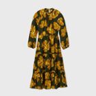 Women's Floral Print Long Sleeve Tiered Dress - A New Day Green