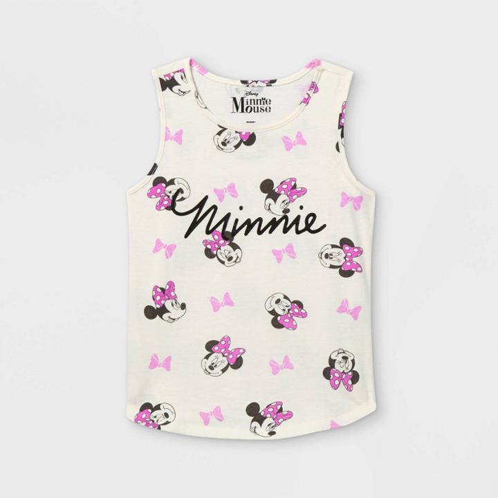 Girls' Disney Minnie Mouse Tank Top - Off-white