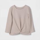 Toddler Girls' Solid Cozy Waffle Long Sleeve Top - Cat & Jack Cream