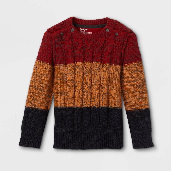 Toddler Boys' Adaptive Cable Pullover Sweater - Cat & Jack