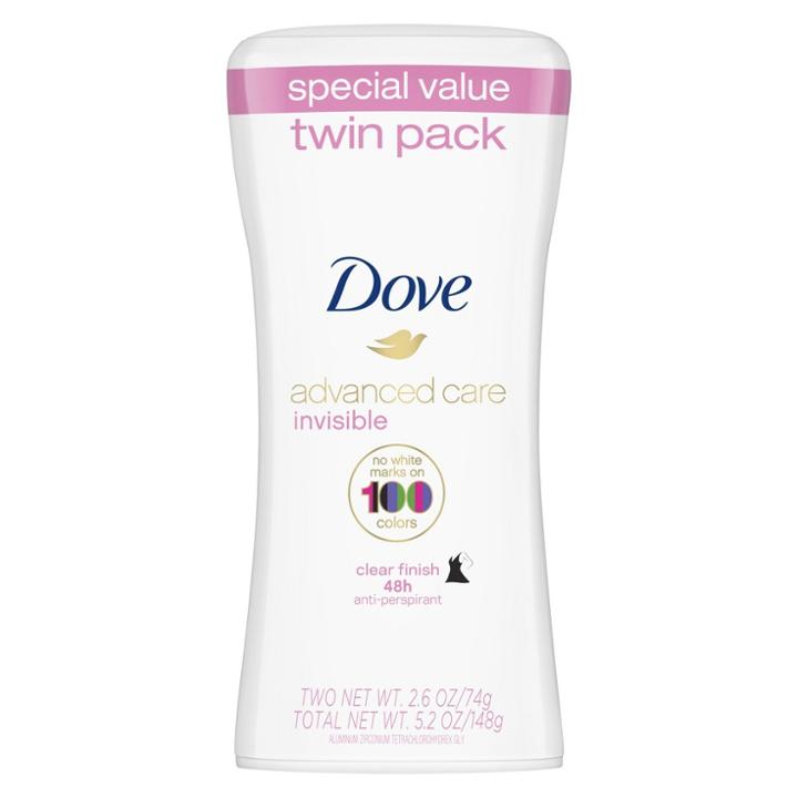 Dove Beauty Dove Advanced Care Clean Finish Invisible Solid Deodorant Twin Pack