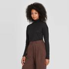 Women's Essential Mock Turtleneck Pullover Sweater - Prologue Black