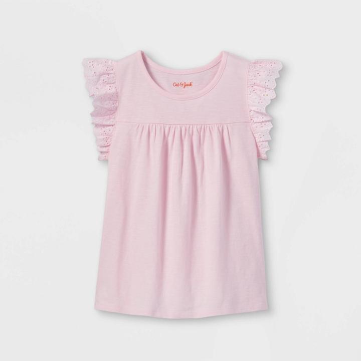 Girls' Slub-knit Eyelet T-shirt - Cat & Jack