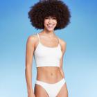 Women's Ribbed Longline Bralette Bikini Top - Wild Fable White X