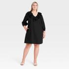 Women's Plus Size Balloon Long Sleeve Dress- Who What Wear Black